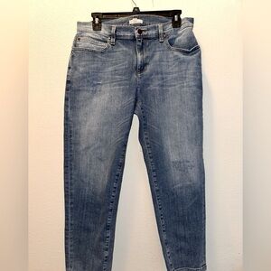 Eileen Fisher women’s distressed straight leg jeans 6 denim made in USA